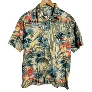 The Territory Ahead Hawaiian Shirt Men L Tropical Vacation 100% Cotton Coastal